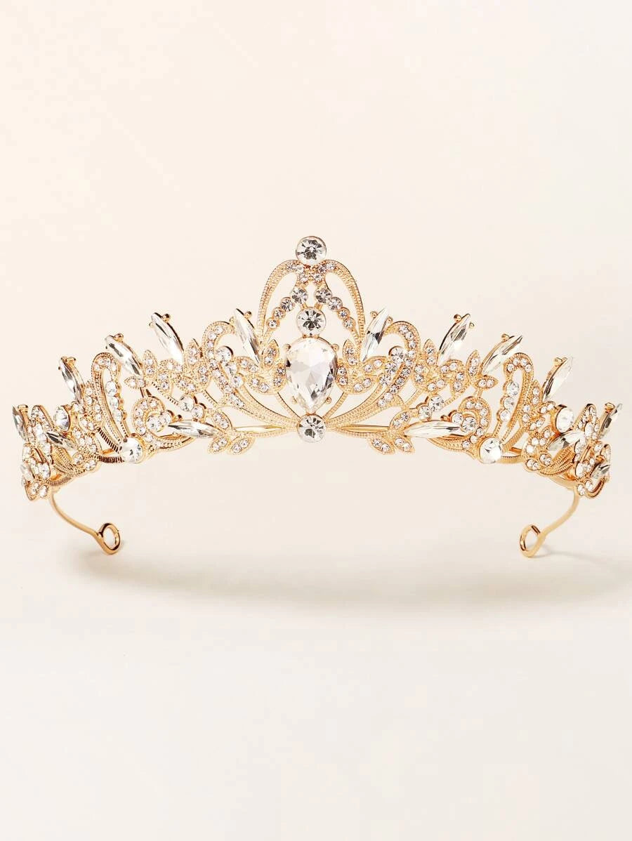 8411  1c-03-03 Una Pieza Corona Con Decoración De Diamantes De Imitación