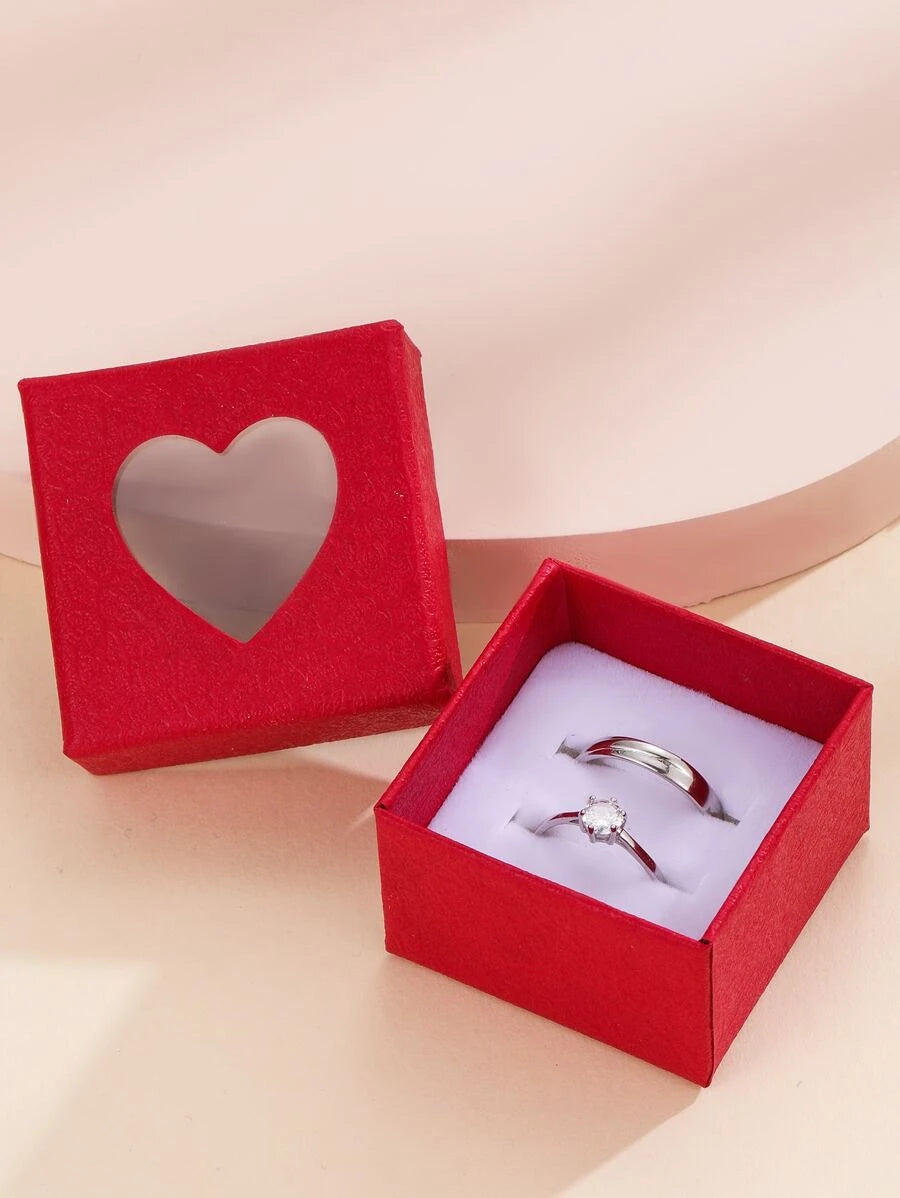 13207 1b-014 2 piezas Anillo pareja zirconia cúbica