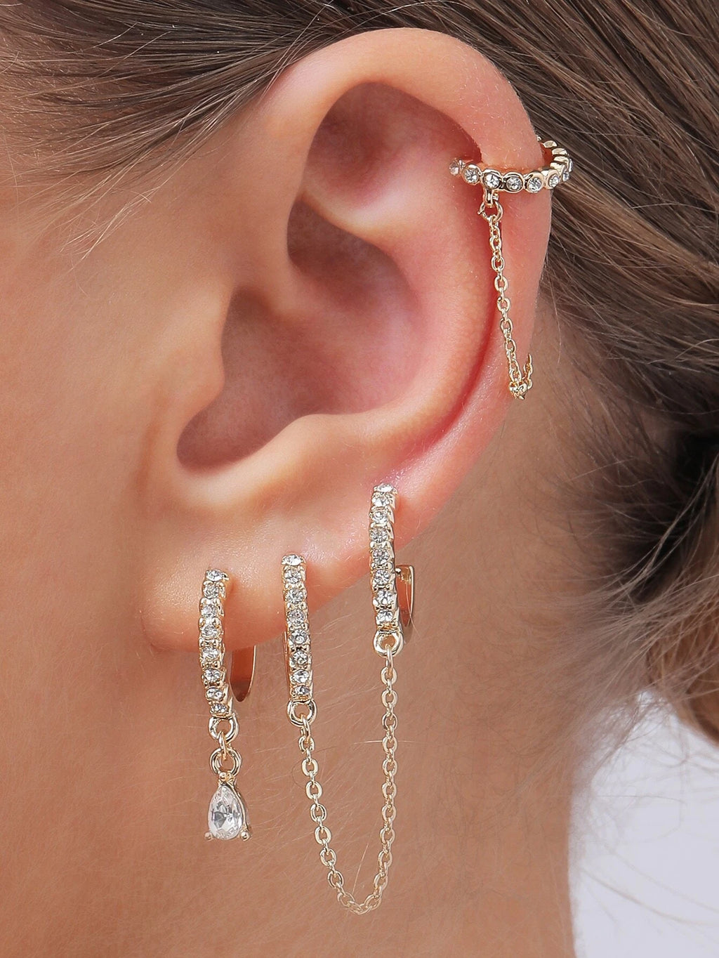 15366 1b-036 Pendientes orejas 5 Pzas