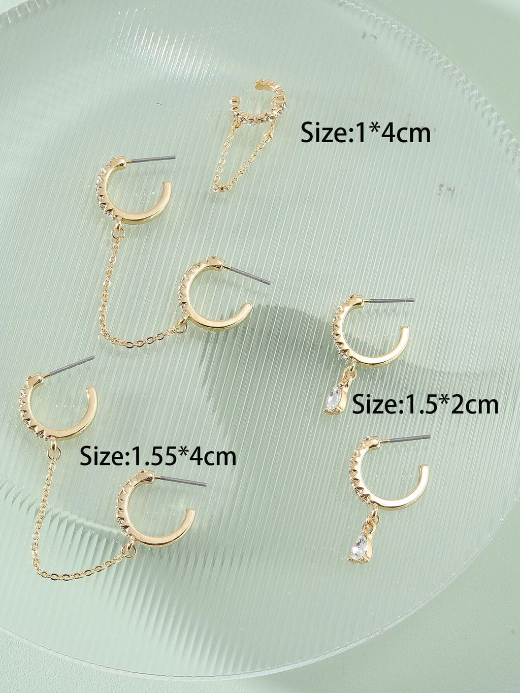 15366 1b-036 Pendientes orejas 5 Pzas