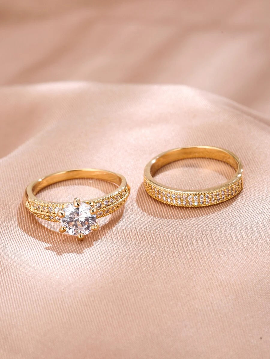 10762 1b-072 Anillo de banda de eternidad de Zirconia cúbica