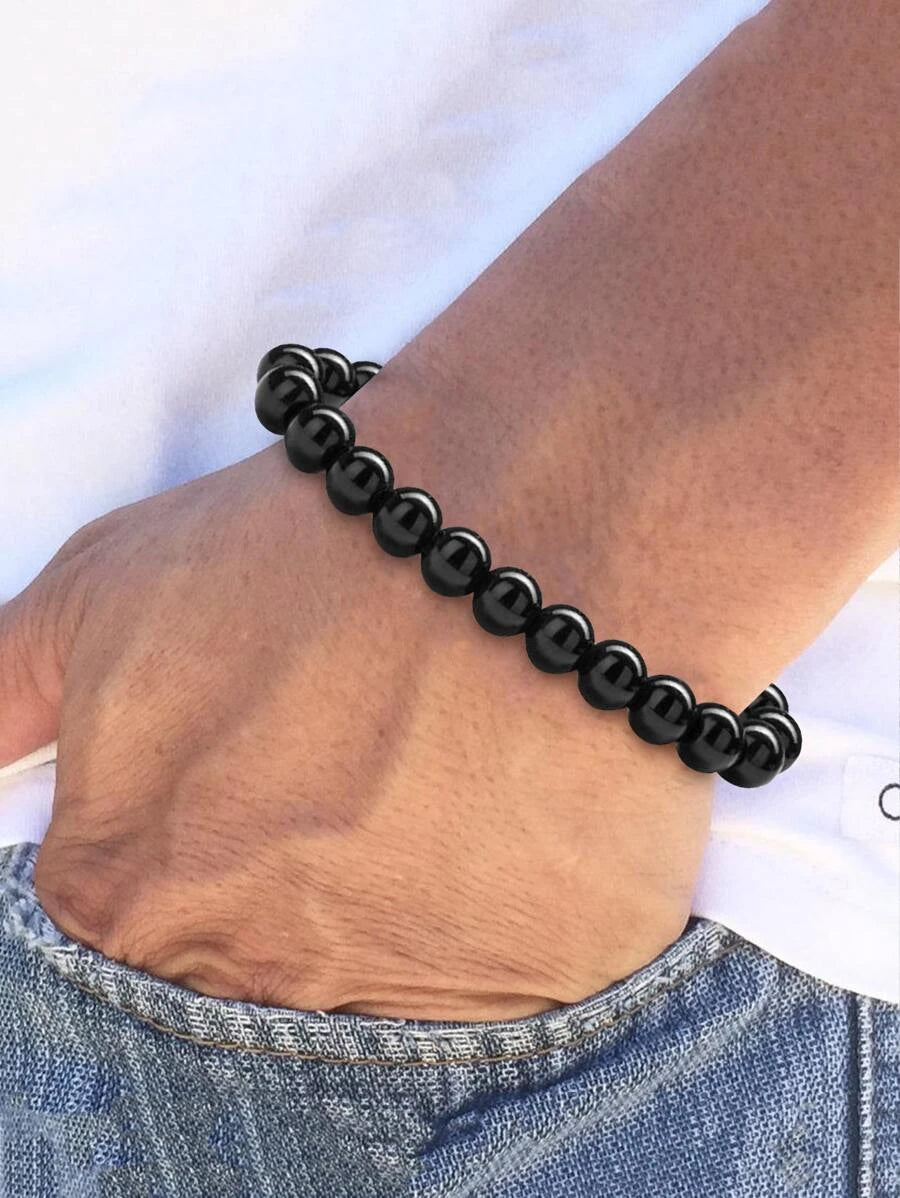 9584 1b-01-31 Pulsera de cuentas de piedra para hombres de moda y popular para regalo de joyería y para una apariencia elegante