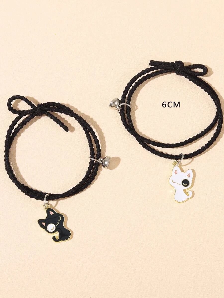 10895 1b-016 juego de 2 piezas Pulsera pareja gato de dibujos animados accesorio