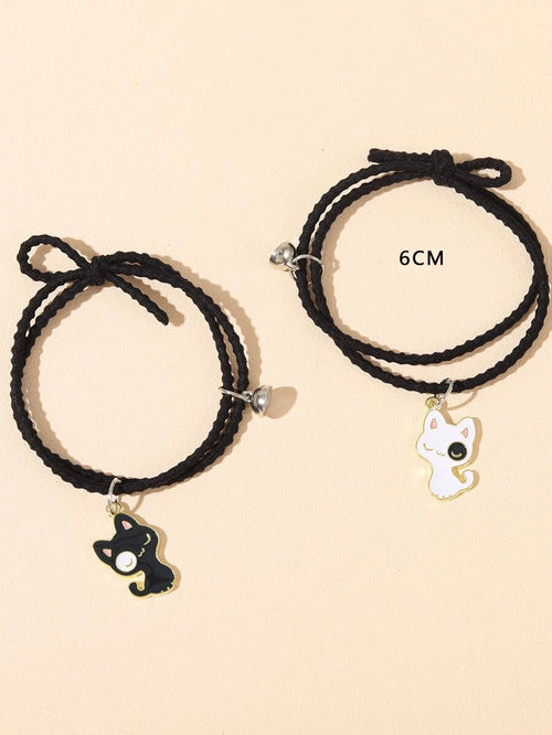 10895 1b-016 juego de 2 piezas Pulsera pareja gato de dibujos animados accesorio