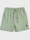 9982 1t-012 Short con estampado De Árbol de coco y cordón Para La Cintura