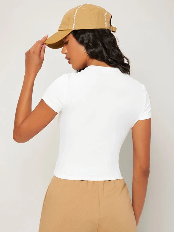 7872 a08-12 Camiseta unicolor forma ajustada