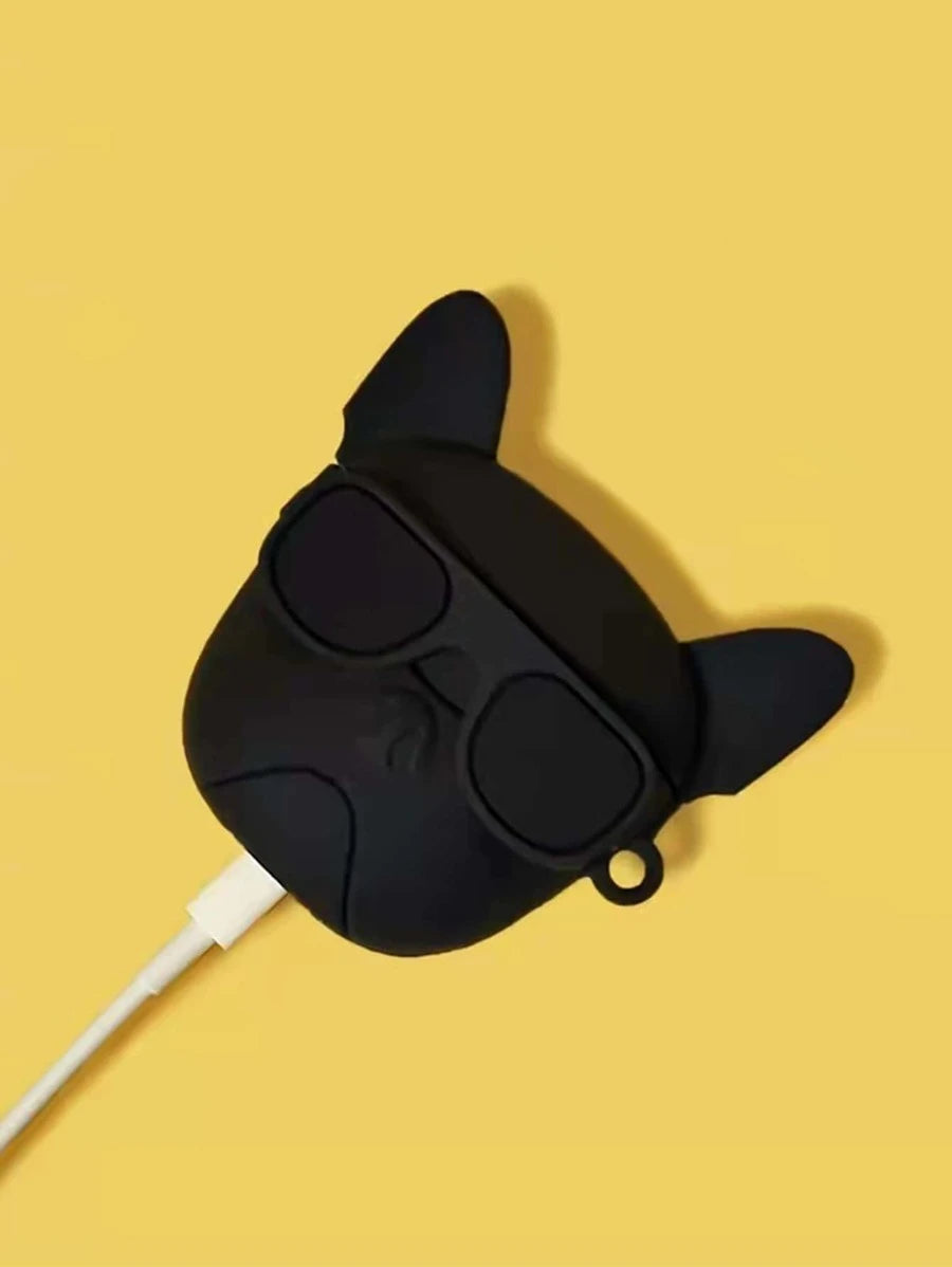 9886 2t-009 Funda para AirPods con forma de bulldog 3D