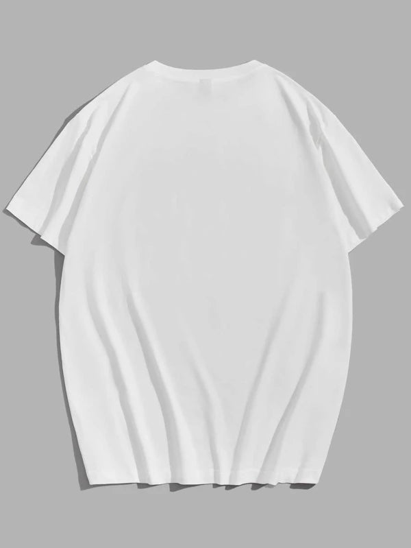 7026 a06-05 Camiseta algodón con estampado de slogan y figura