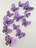 11130 B01-19 12 piezas Pegatina de mariposa hueco