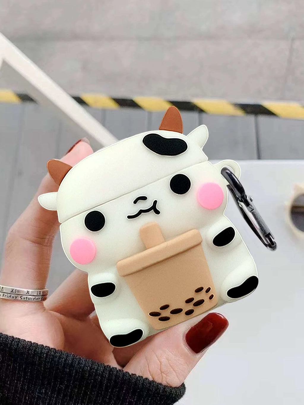 6266 2t-010 Funda compatible con Airpods en forma de Vaca