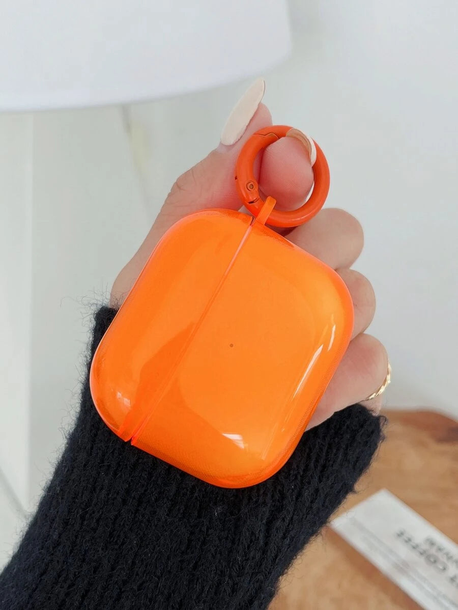 10725 2t-008 Funda transparente compatible con Airpods neón naranja