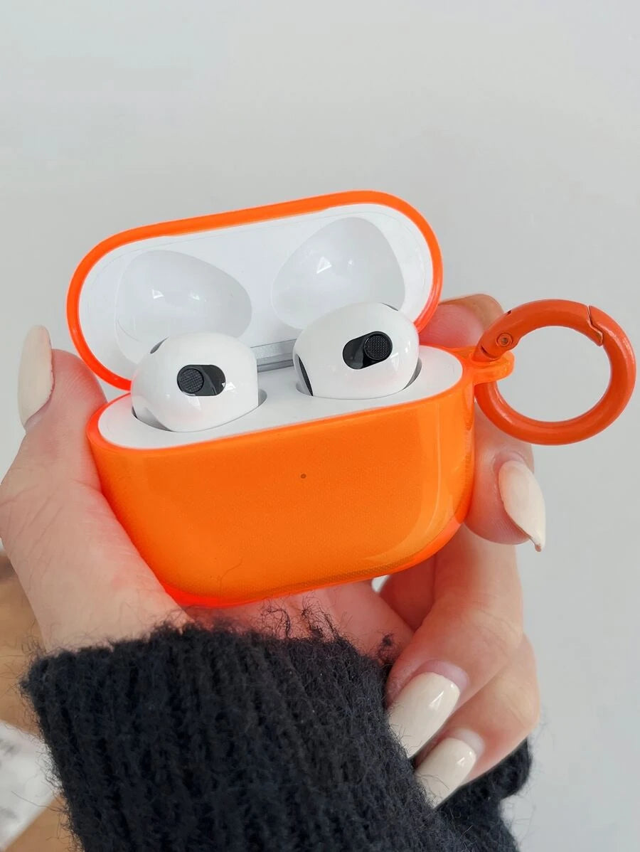 10725 2t-008 Funda transparente compatible con Airpods neón naranja