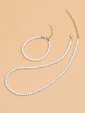 10878 1b-01-41 Collar de perlas de fantasia con pulsera
