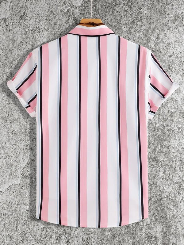 7499 a04-05 Camisa con estampado de rayas sin camiseta