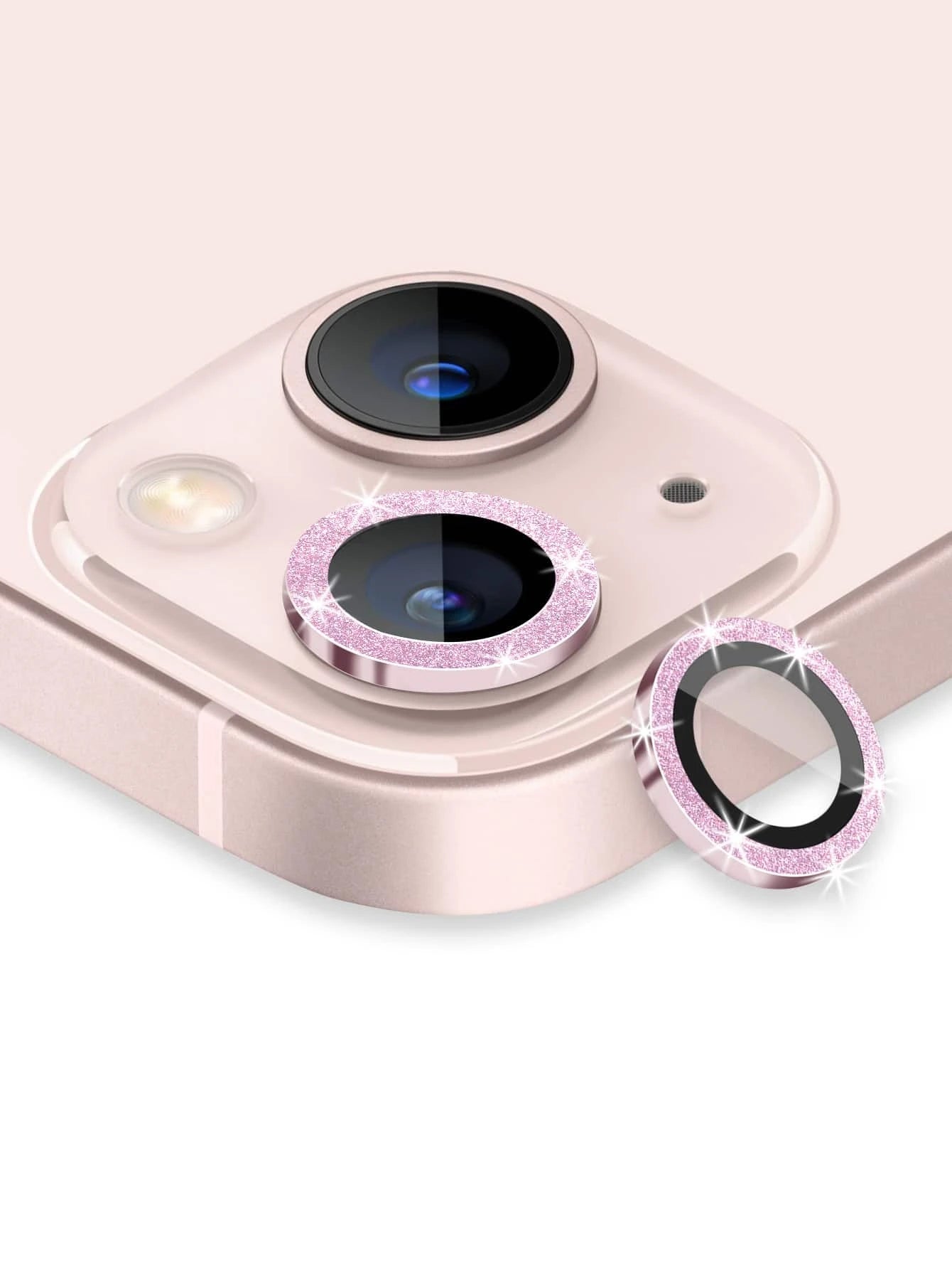 5525 1b-02-20 Dos piezas Protector de lentes para teléfono brillante compatible con iPhone
