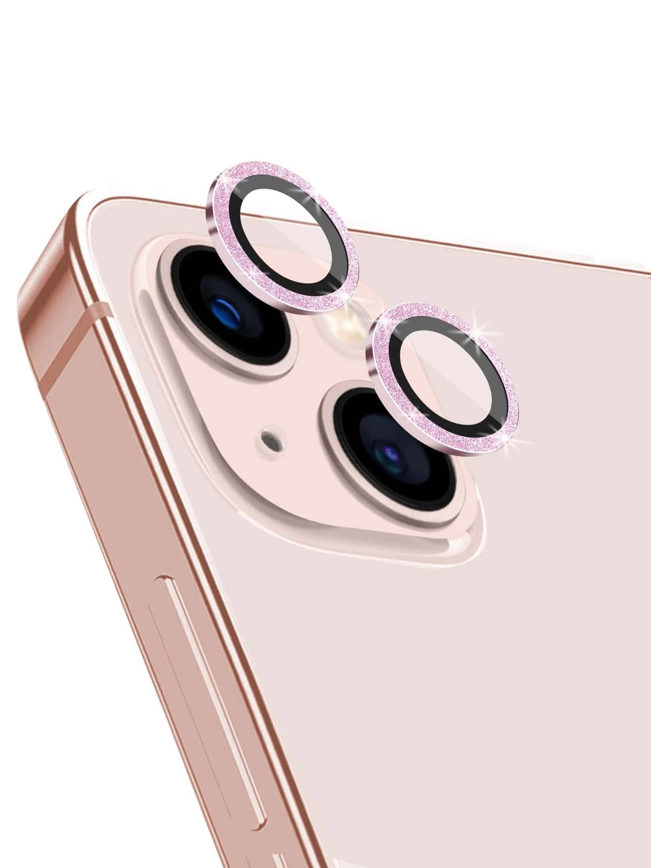 5525 1b-02-20 Dos piezas Protector de lentes para teléfono brillante compatible con iPhone