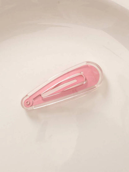 8441 b03-20 Seis piezas clips rosa minimalista para cabello