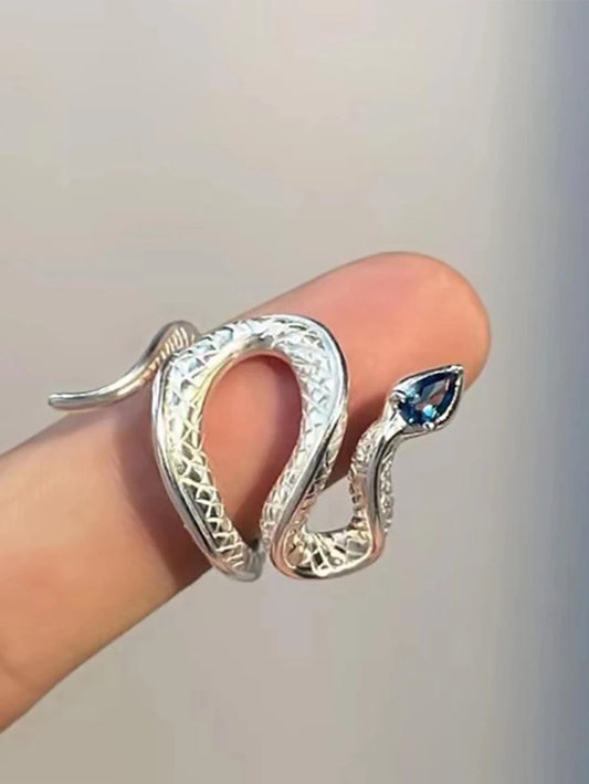 11468 1b-03-13 Aleación de anillo de envoltura de diseño de serpiente de decoración de diamantes de imitación para hombres de moda y populares para regalo de joyería y para una apariencia elegante