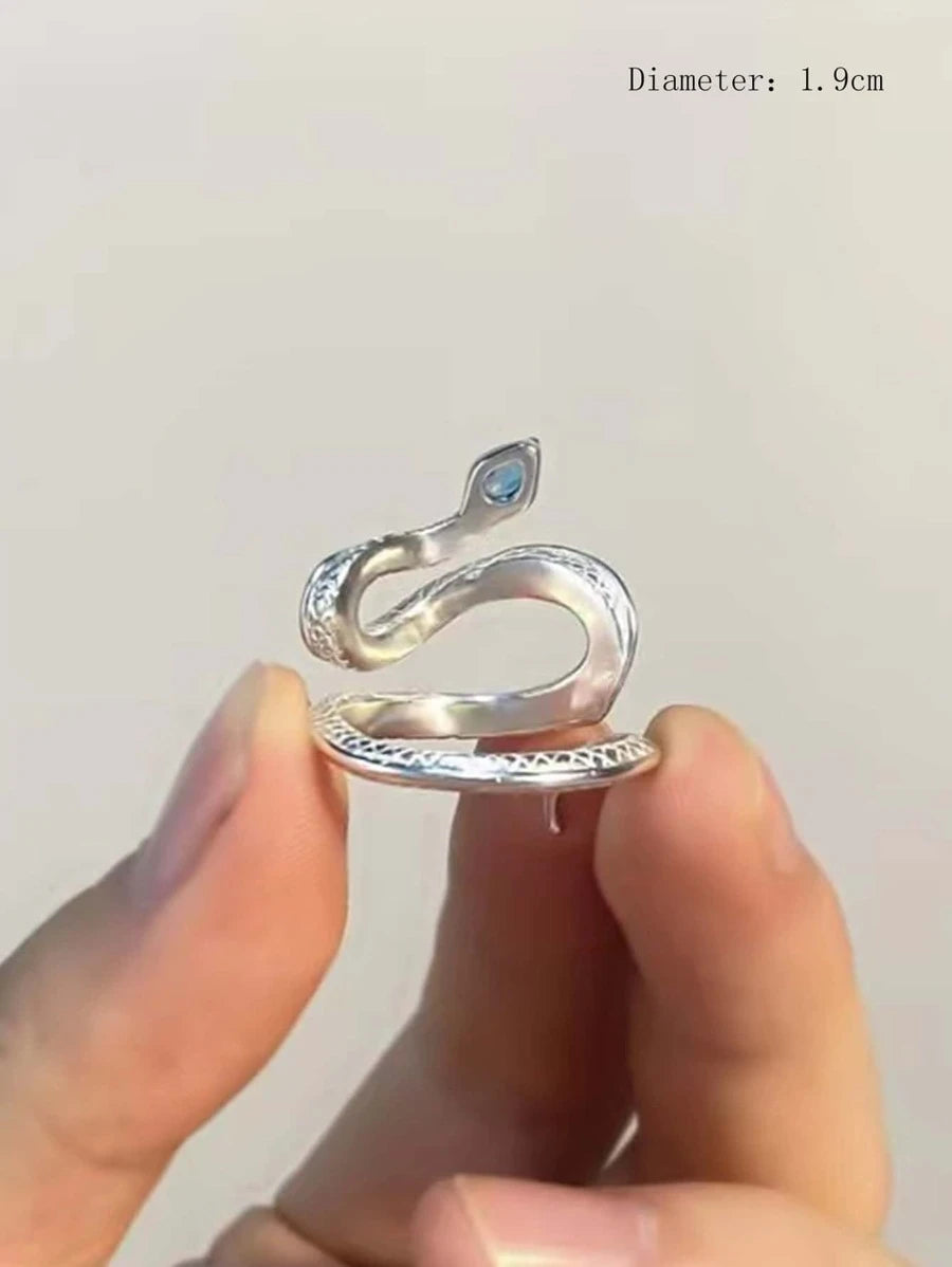 11468 1b-074 Aleación de anillo de envoltura de diseño de serpiente de decoración de diamantes de imitación para hombres de moda y populares para regalo de joyería y para una apariencia elegante