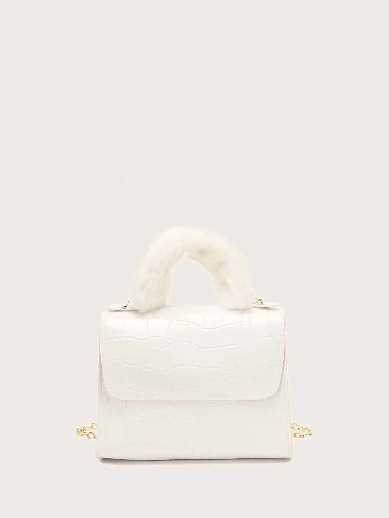 5920 a11-01 Bolsa cuadrada mini con cocodrilo en relieve con solapa