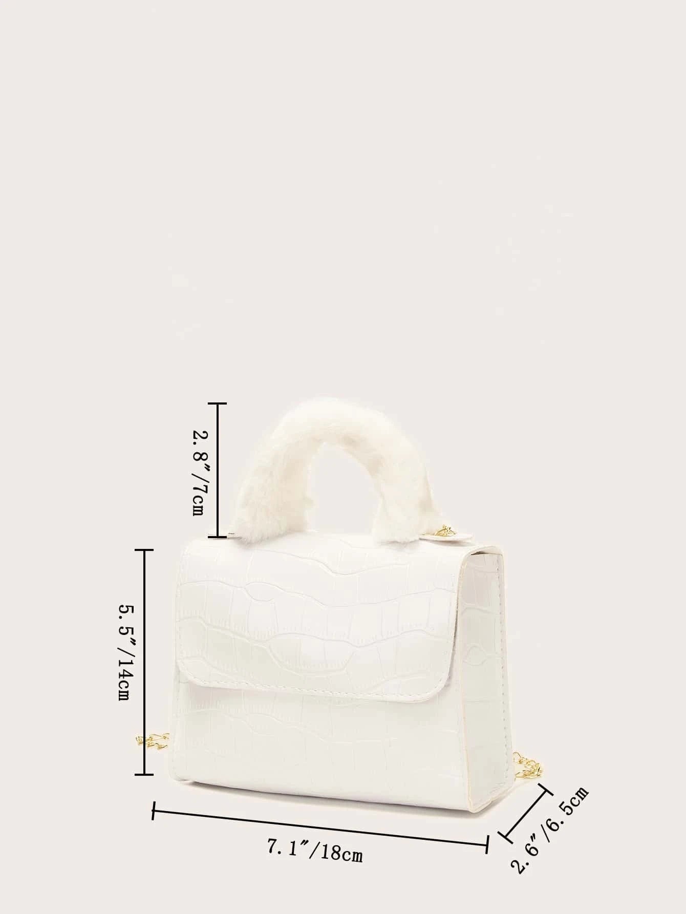 5920 a11-01 Bolsa cuadrada mini con cocodrilo en relieve con solapa
