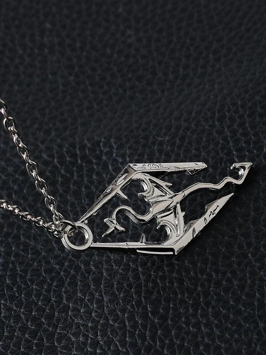 8178 1b-076 Aleación de collar con colgante de dragón occidental hueco