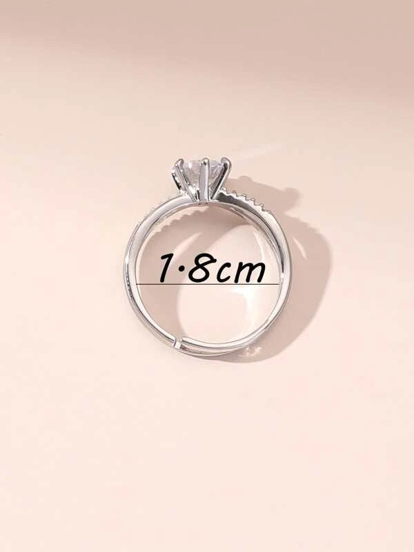7340 b03-12 Anillo con diseño de diamante de imitación