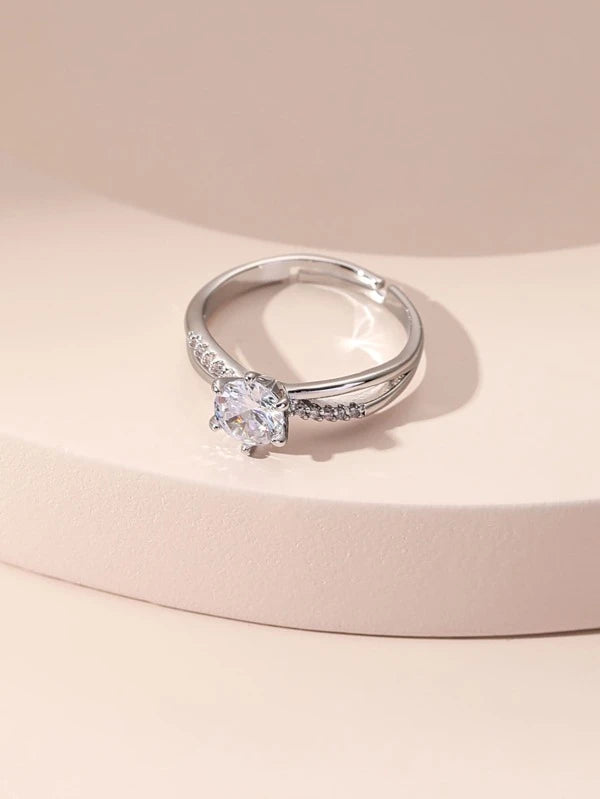 7340 b03-12 Anillo con diseño de diamante de imitación