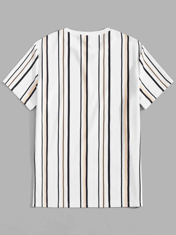 6906 b01-10 Manfinity LEGND Hombres Camiseta con estampado de letra de rayas