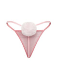13358 2b-02-08 Tanga de malla con diseño de pompón