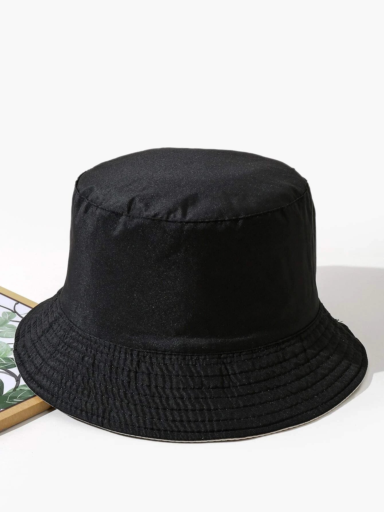 8809 1c-027 Hombres Sombrero cubo reversible unicolor