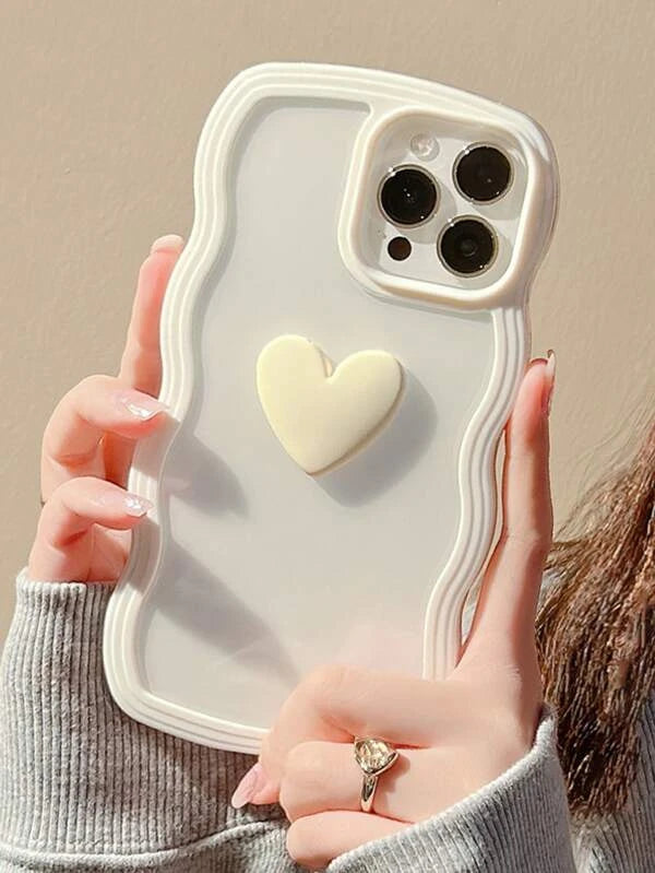 7386 2t-014 Funda para móvil anticaída con adorno de corazón