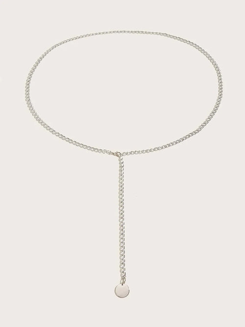 11548 1b-006 Elegante Cinturón De Cadena Con Redondo - Cinturón De Cadena De Playa De Viaje Para Mujeres