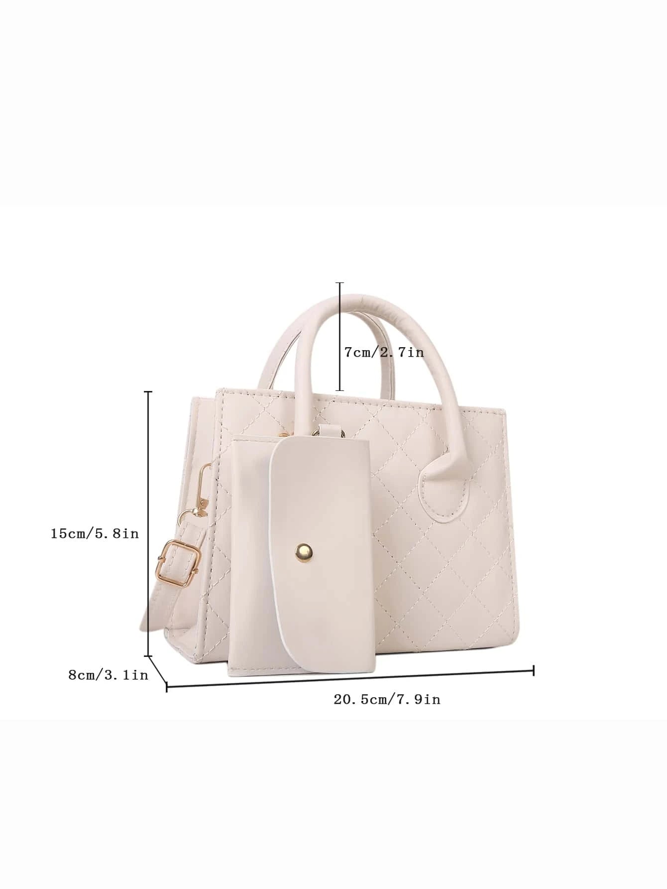 5550 1c-01-09 Bolsa cuadrada con rombo guateado doble asa con monedero