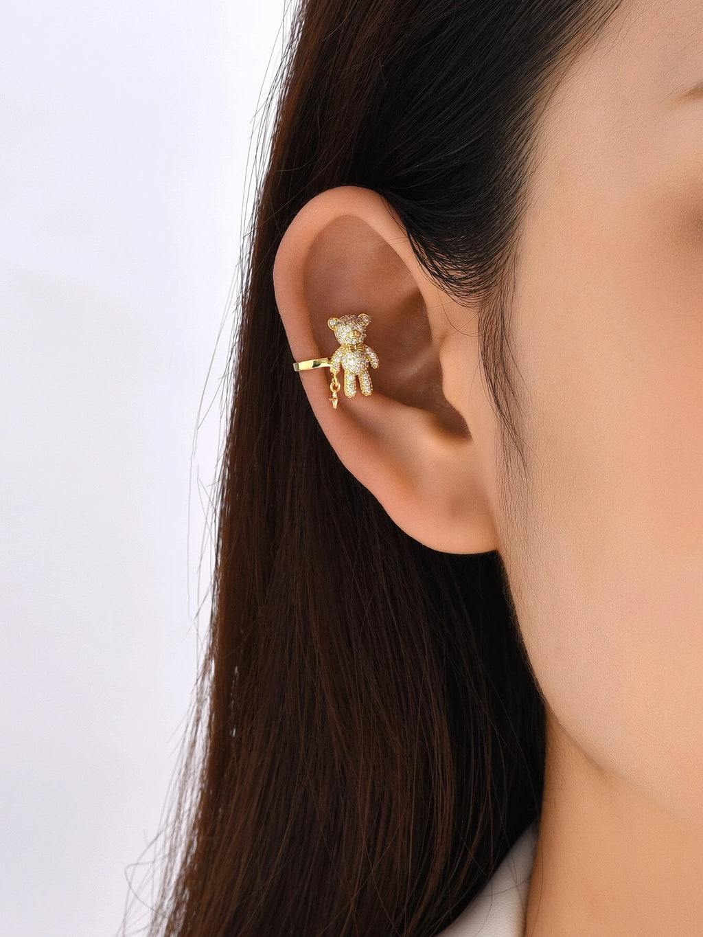 14285 1b-012 Cuff de oreja con diseño de oso 1 Pza