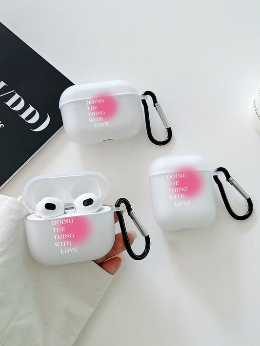 9888 2t-009 Funda compatible con Airpods con estampado de letra