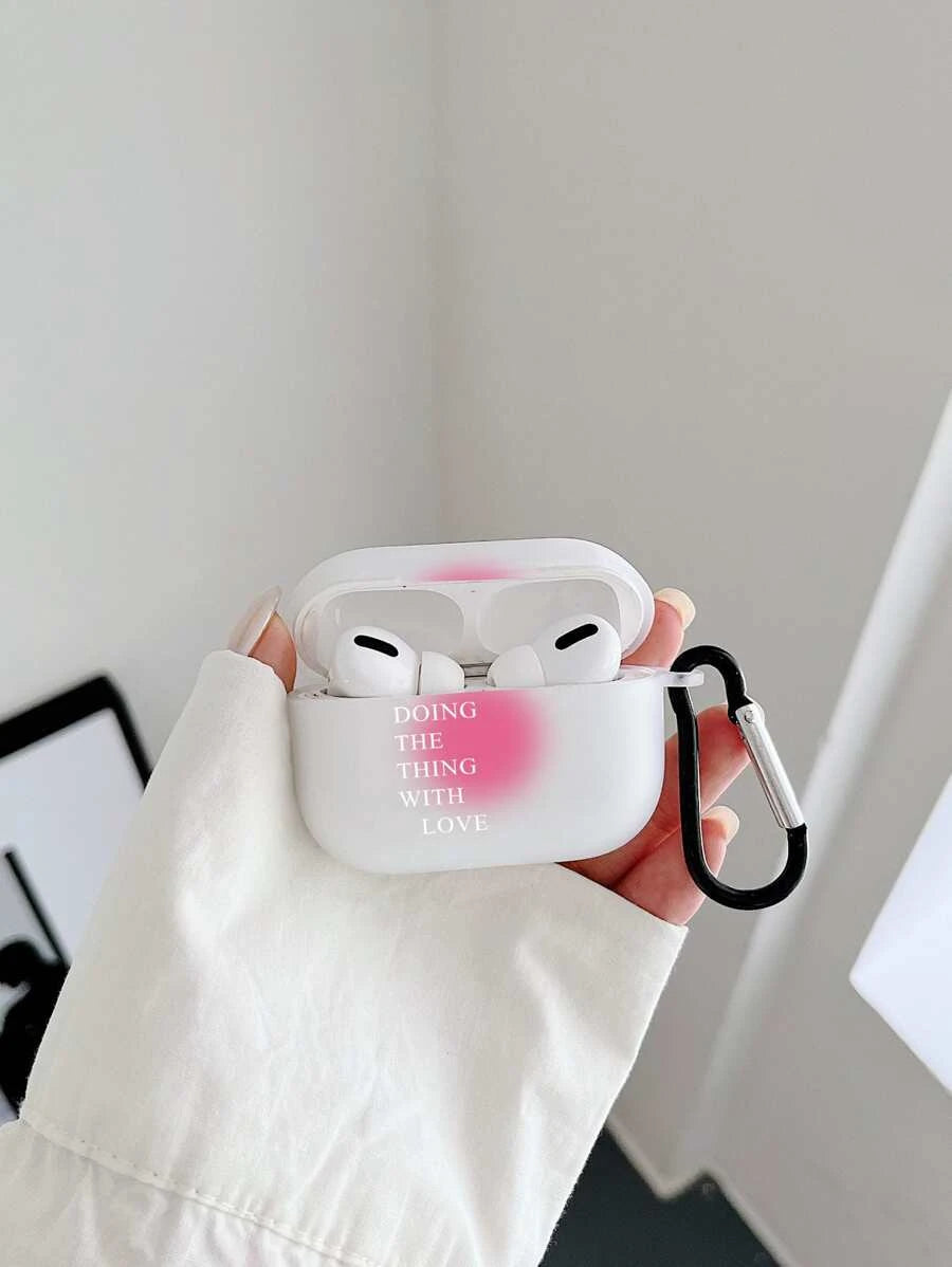 9888 2t-009 Funda compatible con Airpods con estampado de letra