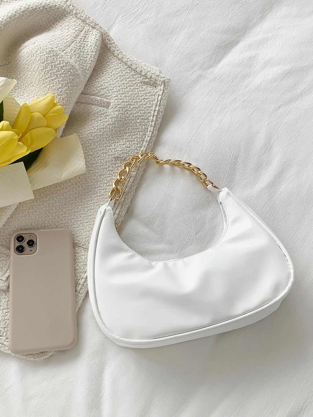 10228 1a-113 Bolso hobo minimalista con cadena