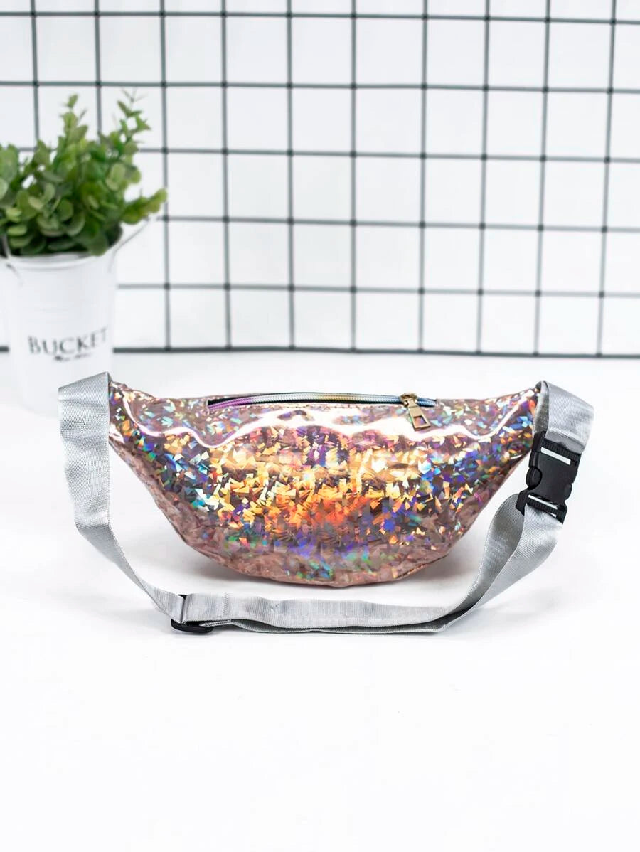 14574 1t-002 Cangurera holográfico doble cremallera