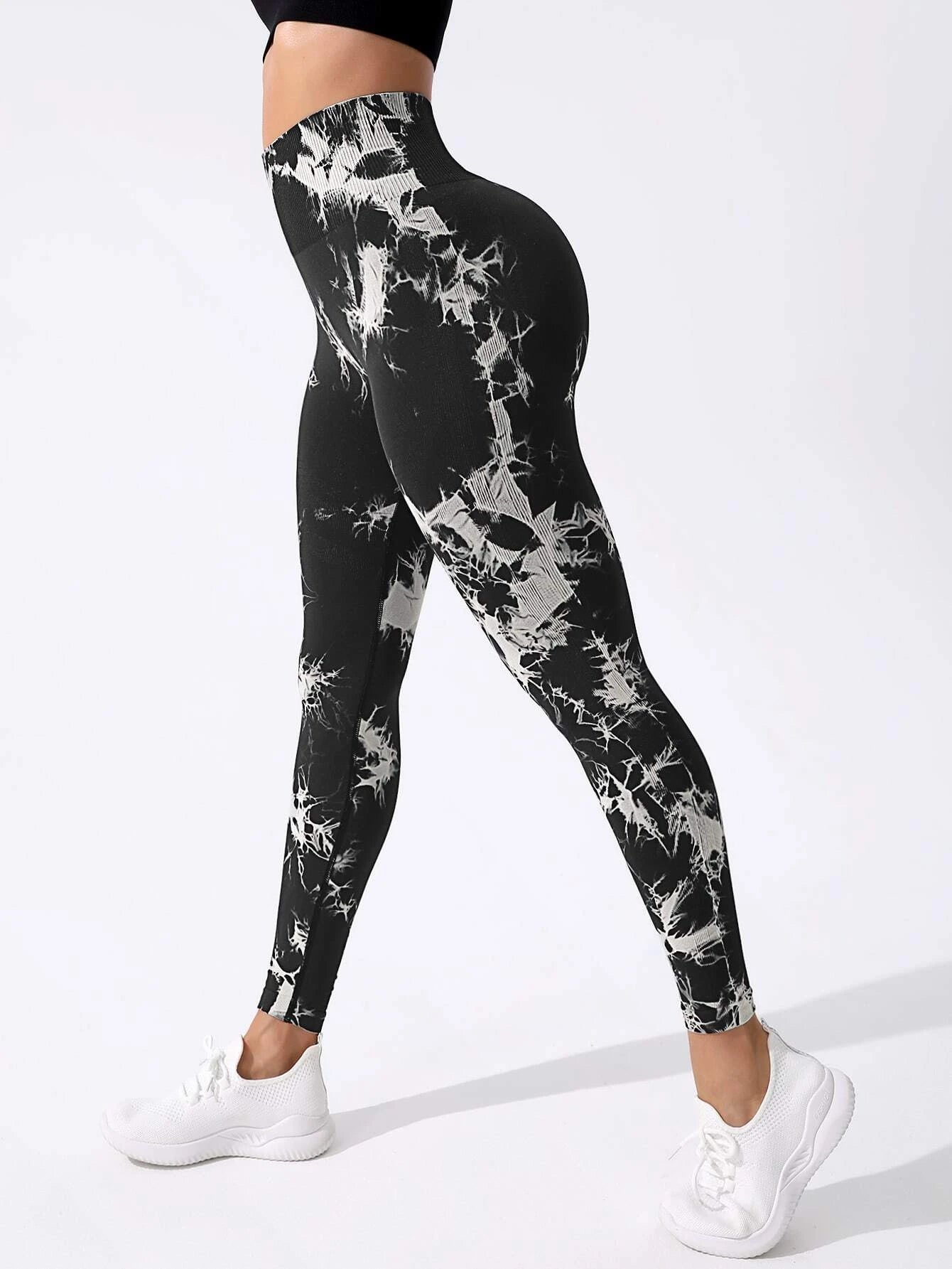 6329 1t-011 Leggings deportivos inconsútil de cintura ancha