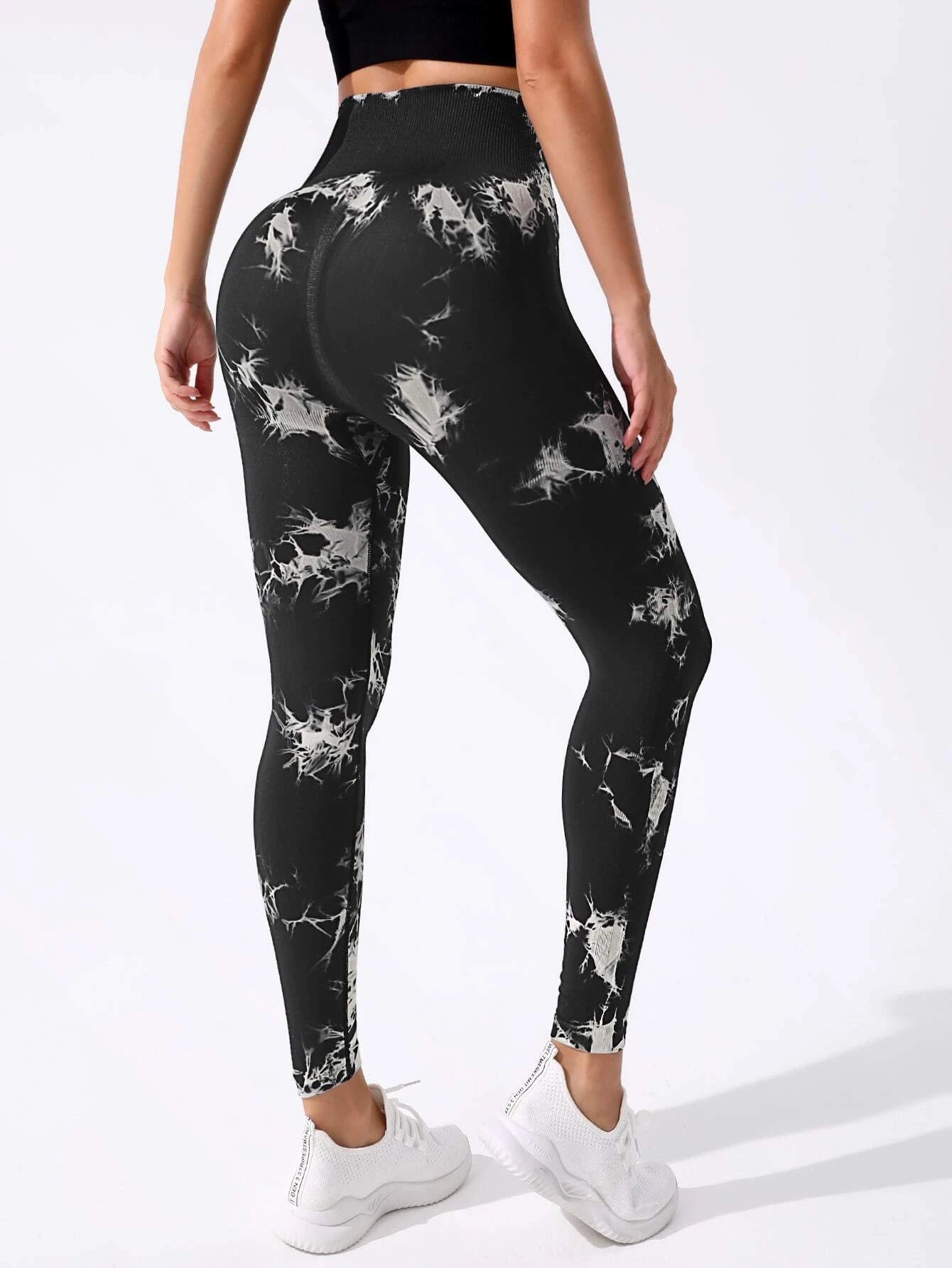 6329 1t-011 Leggings deportivos inconsútil de cintura ancha