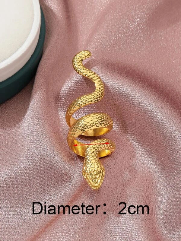 7379 b03-13 Anillo con diseño de serpiente cruzado