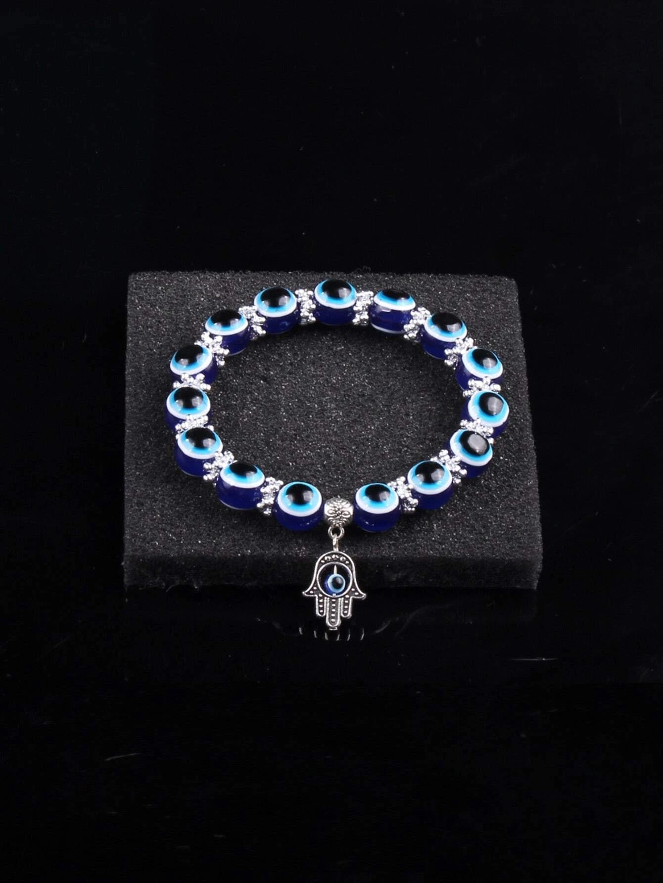 9588 b01-31 pulsera Vintage con cuentas de ojo azul