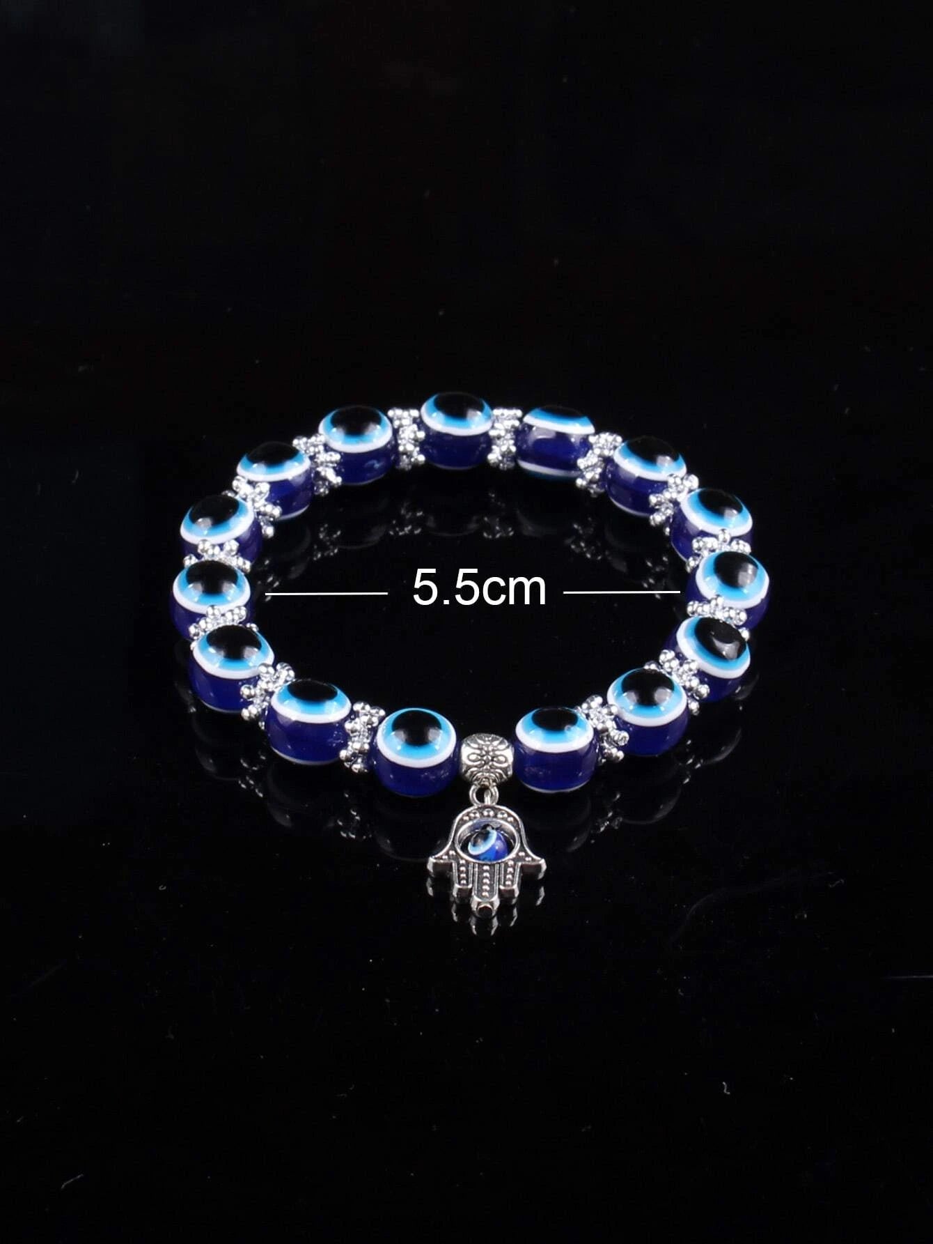 9588 b01-31 pulsera Vintage con cuentas de ojo azul