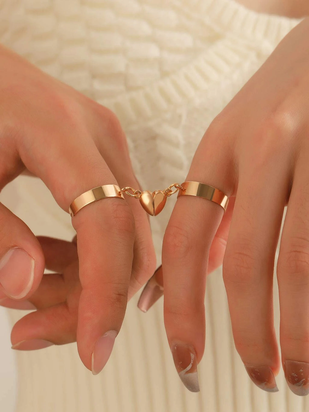 13248 1b-014 Anillo Magnético Con Forma De Corazón 2 Pzas