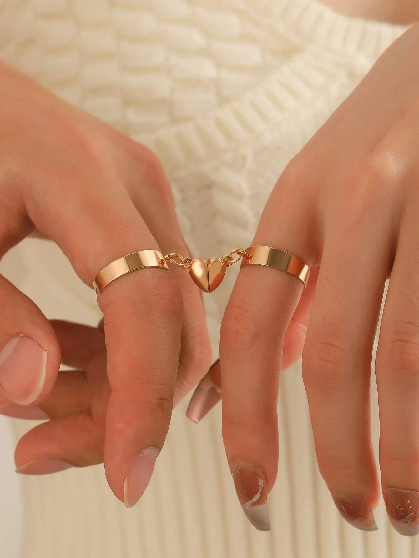 13248 1b-014 Anillo Magnético Con Forma De Corazón 2 Pzas