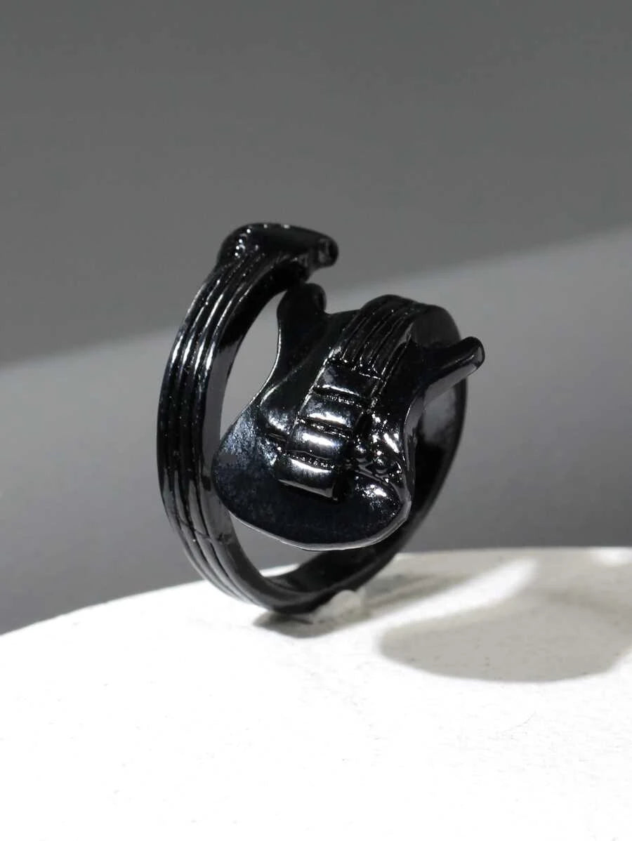 11512 1b-03-05 Aleación de anillo de envoltura de diseño de guitarra de moda y popular para hombres para vacaciones y para una apariencia elegante