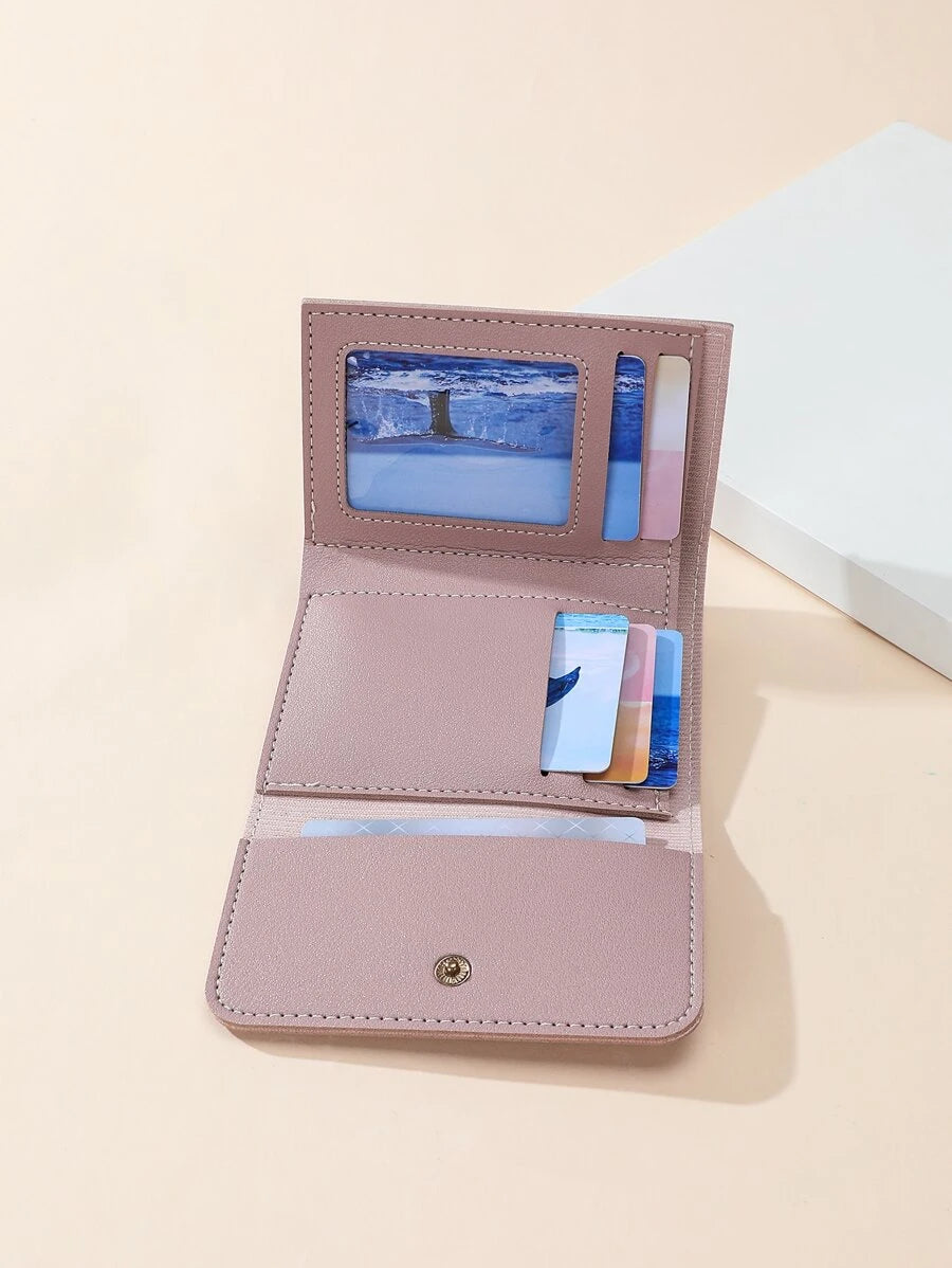 9675 b02-05 Cartera Corta De 3 Pliegues Para Mujeres Elegante