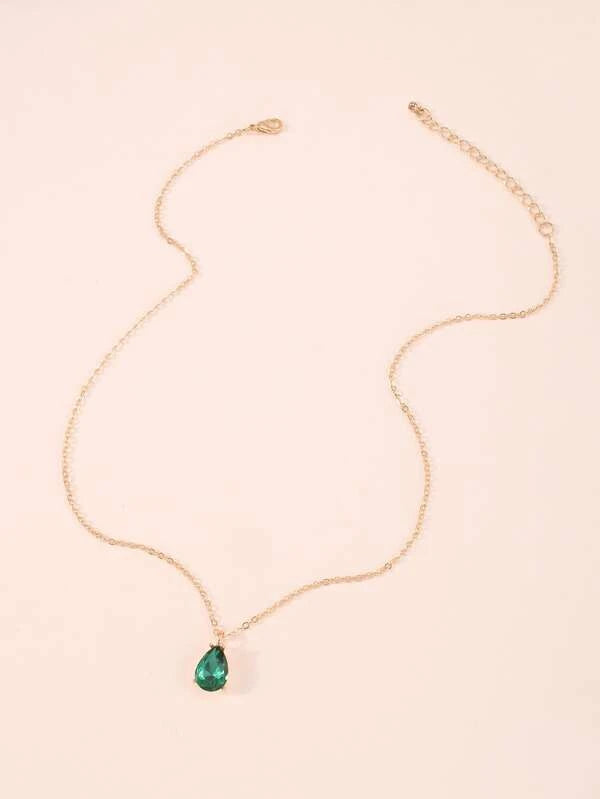 7757 b03-16 Collar con accesorio con diamante de imitación gota de agua