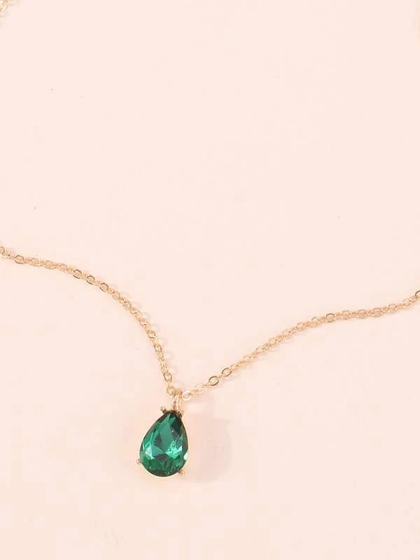 7757 b03-16 Collar con accesorio con diamante de imitación gota de agua